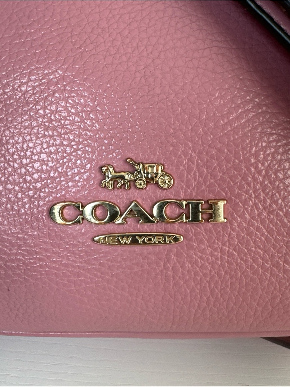 EUC Coach Ellie Mauve Pink Pebbled Leather Shoulder Crossbody Bag C1648 - Picture 2 of 14